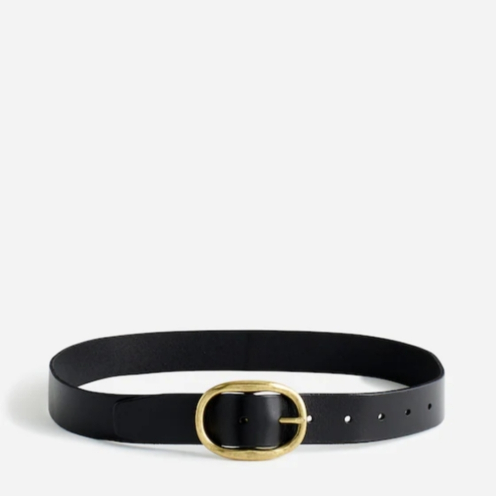NWT Madewell Oval-Buckle Belt, size L Large True Black BK5229 NS965